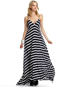 Aqua Striped Maxi Dress - $98.00