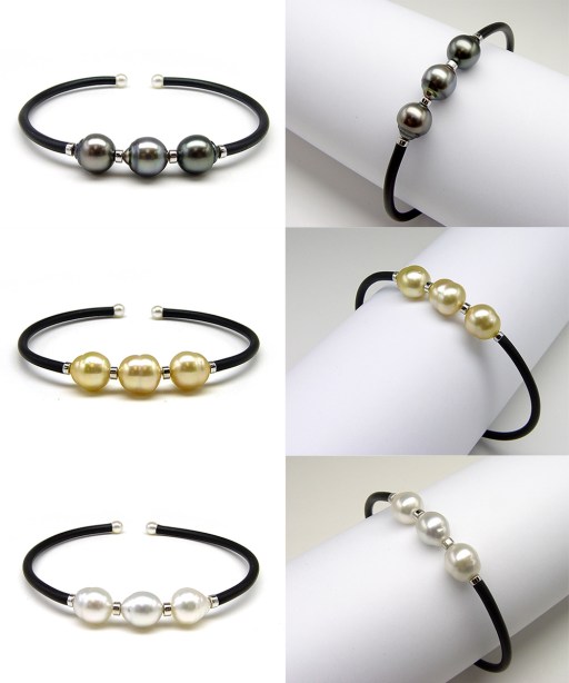 Anil Maloo for Baggins - Unisex Bangles Tahitian 9-10mm, Golden South Sea 9-10mm, White & Golden South Sea 9-10mm Retail price $190