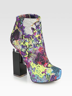 Nicholas Kirkwood - Erdem Floral-Print Cotton Ankle Boot $1595 (side view)