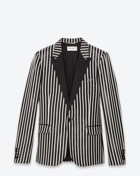 Saint Laurent Paris - Classic Single Breasted Wet Jacket $2350