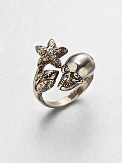 Alexander McQueen - Skull Crystal Claw Ring $245