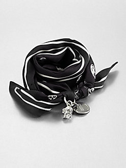 Alexander McQueen - Skull Print Tie Bracelet $295
