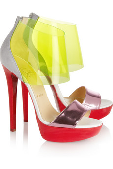 Christian Louboutin - Dufoura Metallic-leather PVC and Sude Sandal $1095