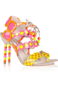 Sophia Webster - Yayoi Paten-Leather and Suede Sandal $635