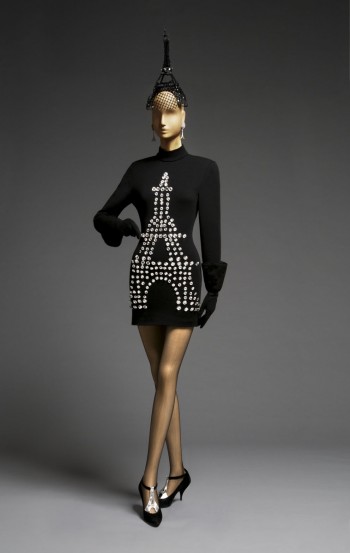 Woman's Ensemble: Dress, Hat, and Shoes, Fall/Winter 1989. Patrick Kelly, American (active Paris), c. 1954 - 1990. Dress: Wool and spandex knit, plastic. Hat: Wire, nylon velvet. Shoes: Leather. Promised gift of Bjorn Guil Amelan and Bill T. Jones.