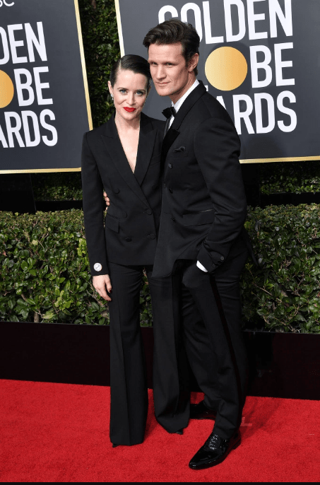 Claire Foy in Stella McCartney and Matt Smith in Burberry